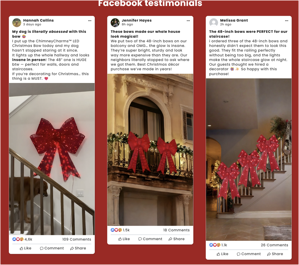 ChimneyCharms™ LED Christmas Bow